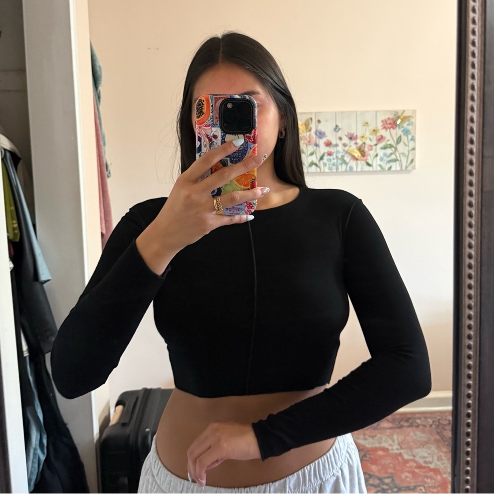Zara Long Sleeve Crop Top